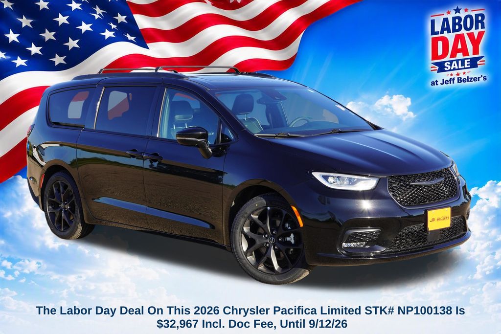 Diamond Black Crystal Pearlcoat 2026 Chrysler Pacifica Minivan Front-Wheel Drive 9-Speed Automatic