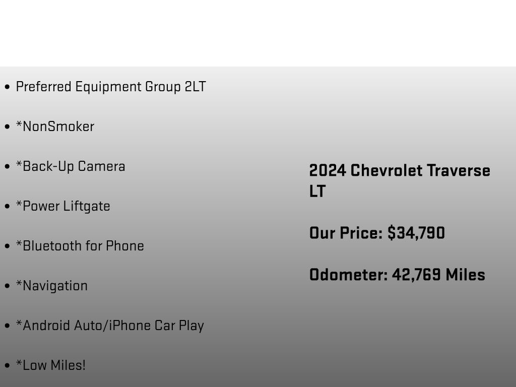 2024 Chevrolet Traverse LT White at Carlisle Cadillac Buick GMC