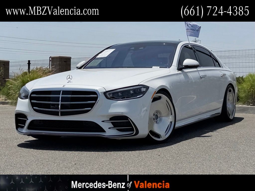 MANUFAKTUR Moonlight White Metallic 2024 Mercedes-Benz S-Class Sedan All-Wheel Drive 9-Speed Automatic