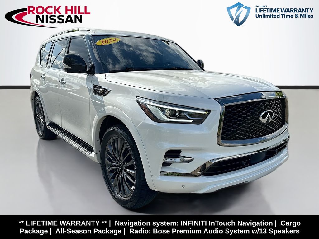Moonstone White 2024 INFINITI QX80 Premium Select 4WD SUV / Crossover All-Wheel Drive 7-Speed Automatic