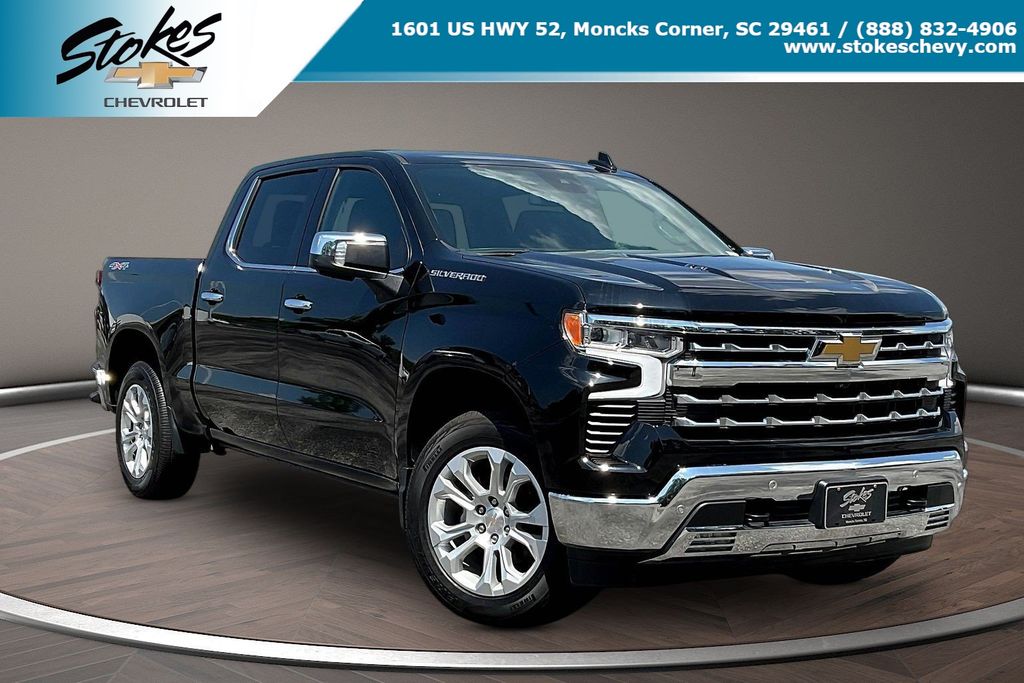 Black 2023 Chevrolet Silverado 1500 Pickup Truck Four-Wheel Drive Automatic