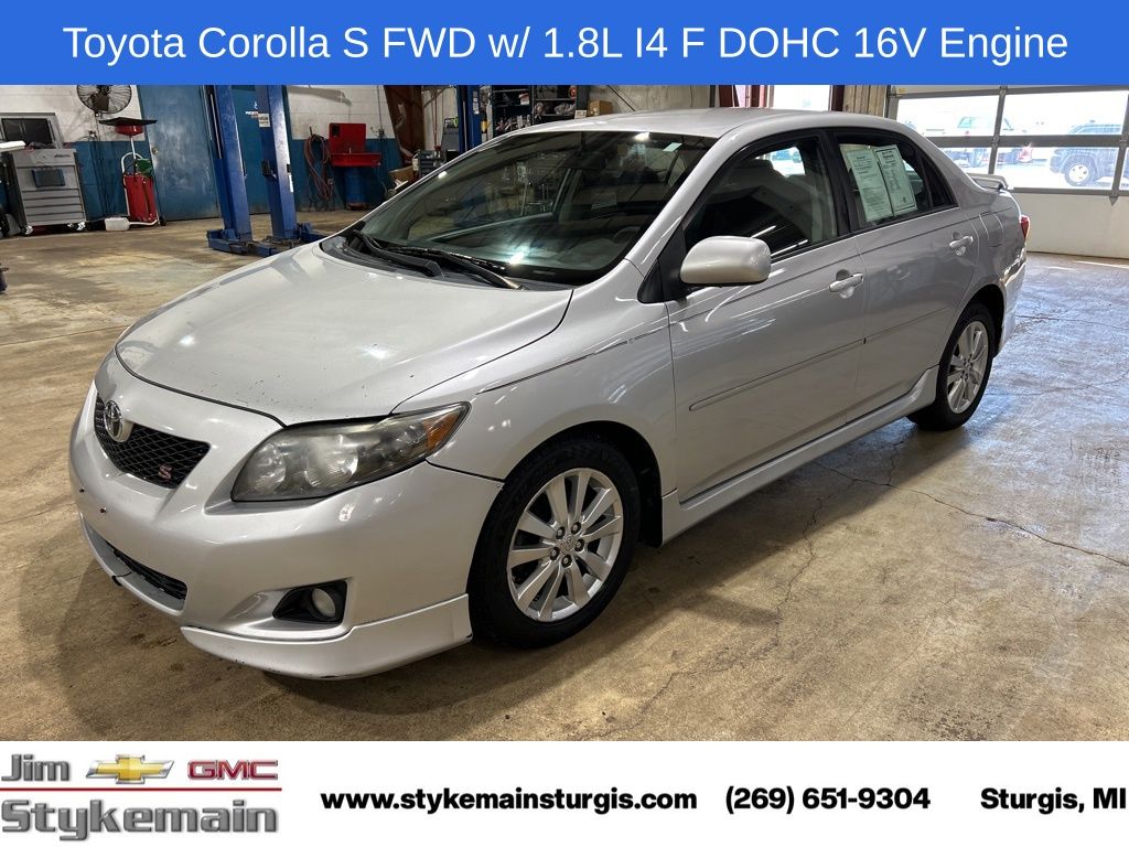 Classic Silver Metallic 2010 Toyota Corolla S Sedan Front-Wheel Drive 4-Speed Automatic