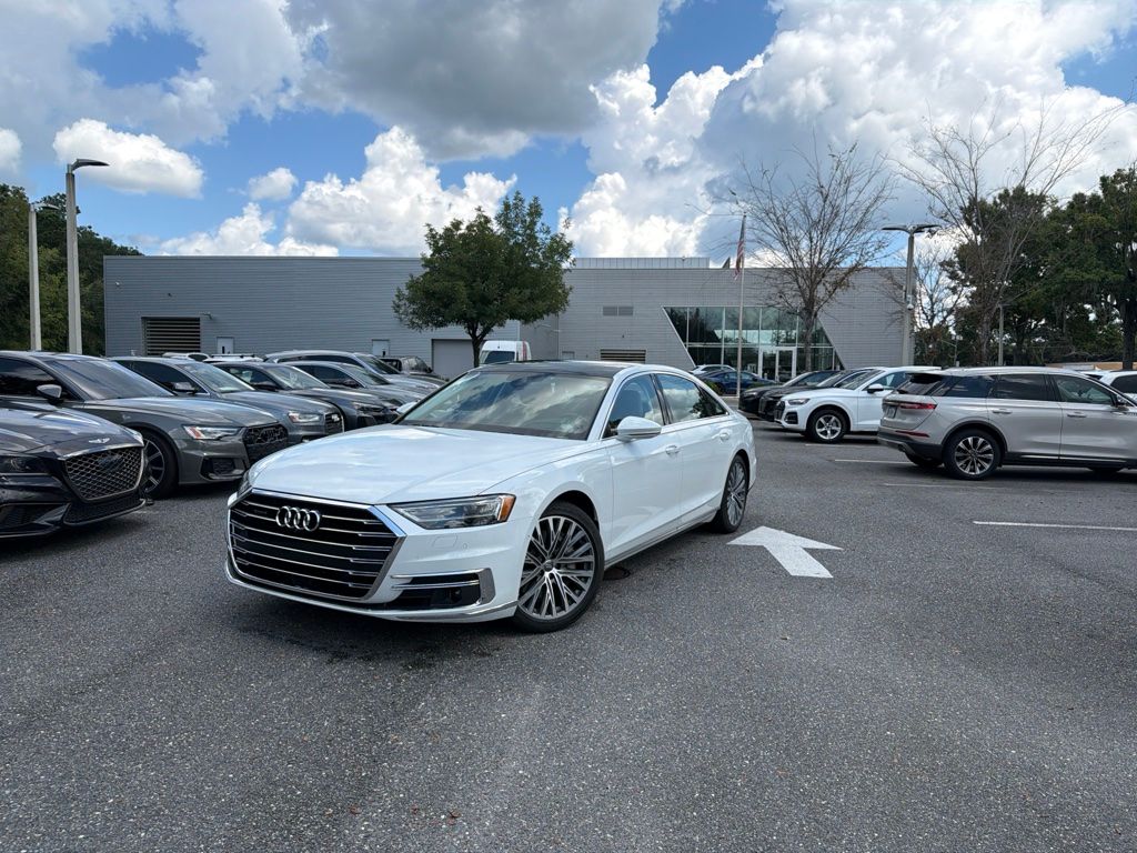 Glacier White Metallic 2019 Audi A8 Sedan All-Wheel Drive 8-Speed Automatic