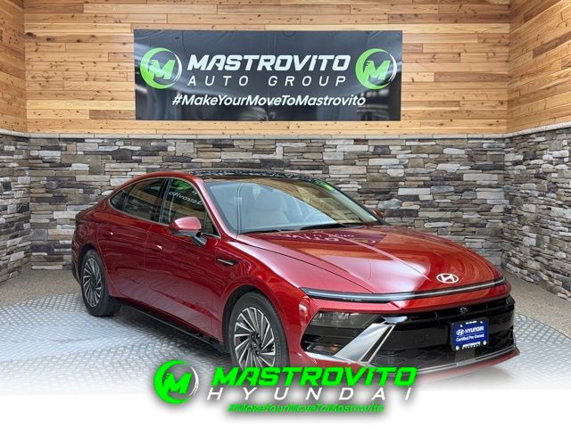 Ultimate red 2025 Hyundai Sonata Hybrid Sedan Front-Wheel Drive 6-Speed Automatic