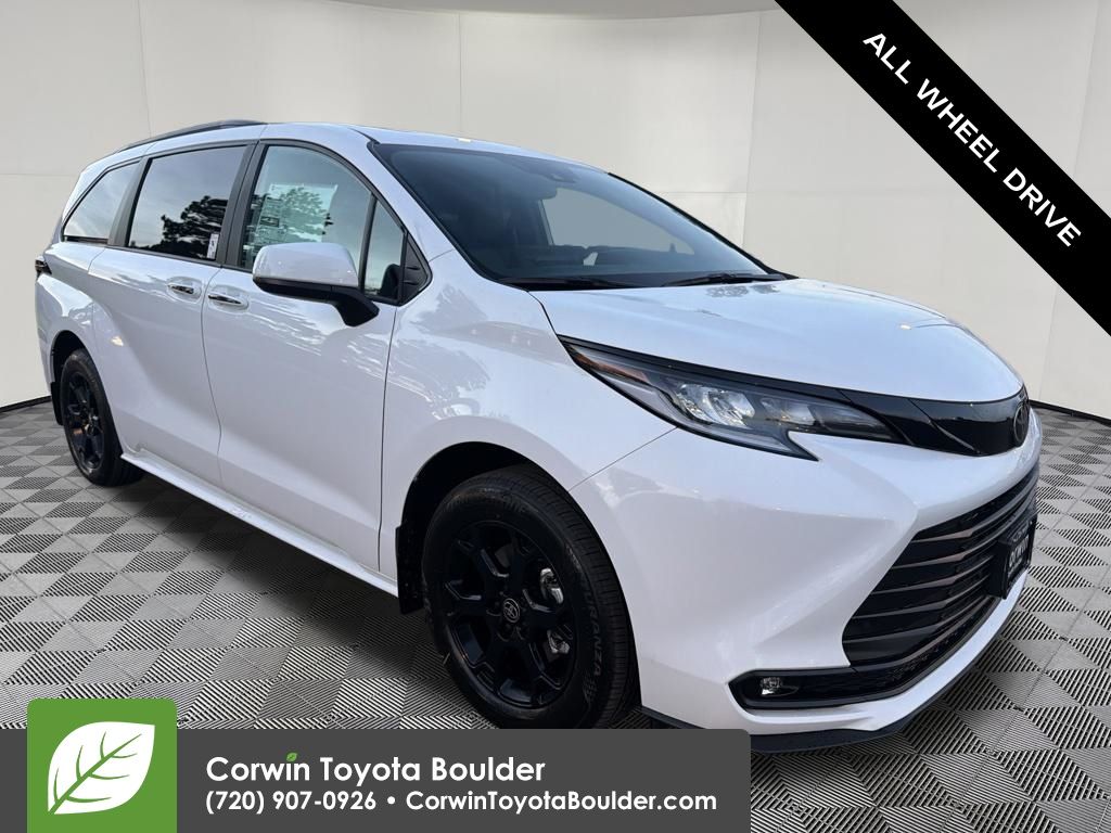 White 2026 Toyota Sienna Minivan All-Wheel Drive Continuously Variable Transmission