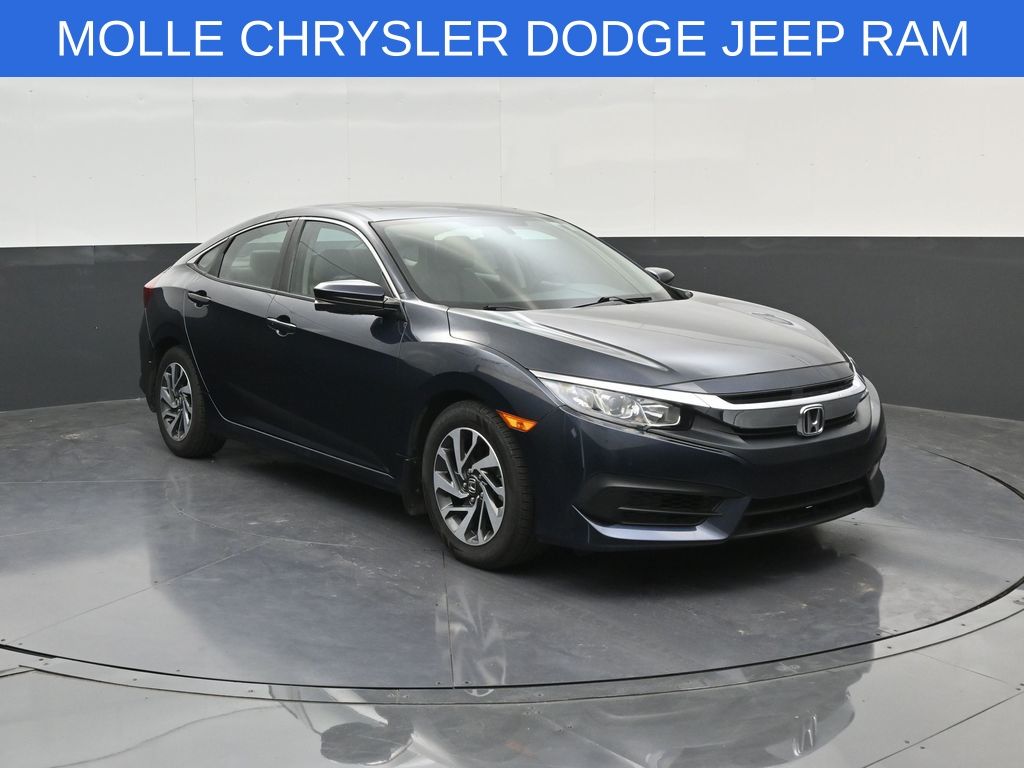 Cosmic Blue Metallic 2017 Honda Civic Sedan Front-Wheel Drive Continuously Variable Transmission