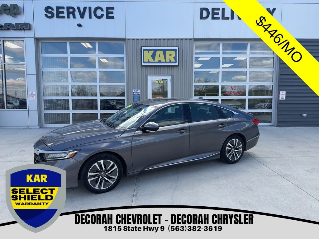 Gray 2021 Honda Accord Hybrid EX-L FWD Sedan Front-Wheel Drive Continuously Variable Transmission