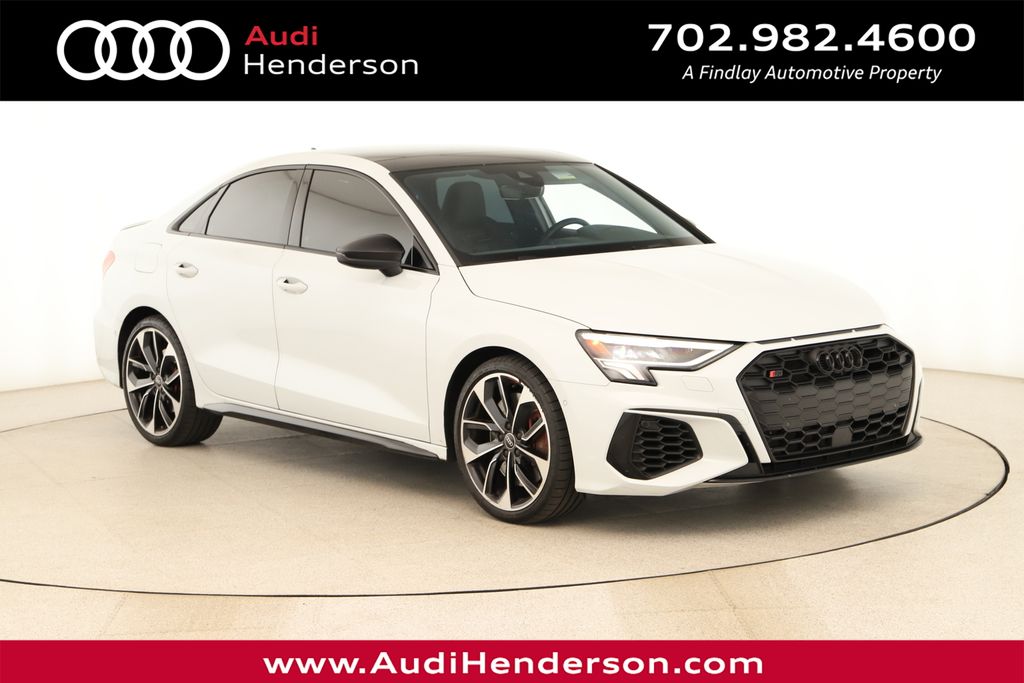 Glacier White Metallic 2023 Audi S3 2.0T quattro Premium Plus AWD Sedan All-Wheel Drive 7-Speed Automatic