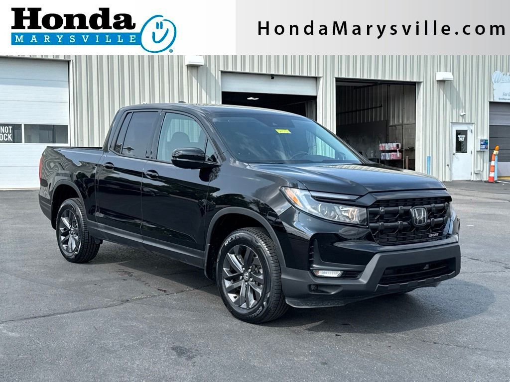 Crystal Black Pearl 2025 Honda Ridgeline Pickup Truck All-Wheel Drive 9-Speed Automatic