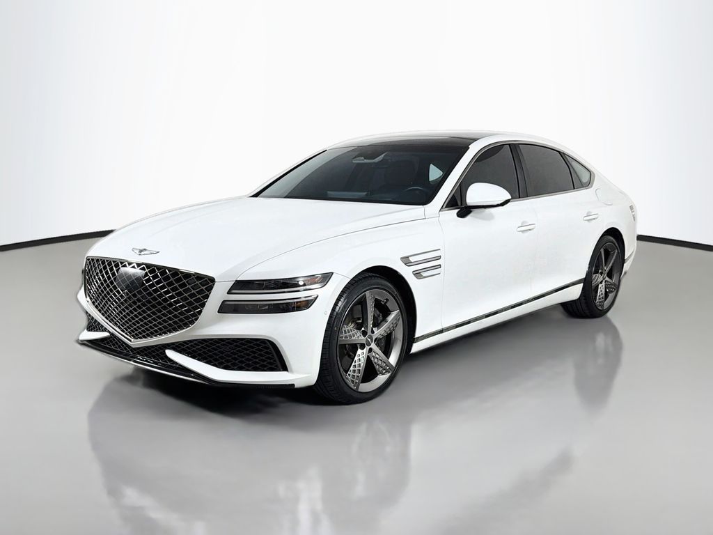 Verbier White 2023 Genesis G80 Sedan All-Wheel Drive 8-Speed Automatic