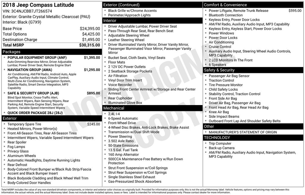 Used Car 2018 Jeep Compass  Latitude For Sale Under $15,000 In Austin, Texas