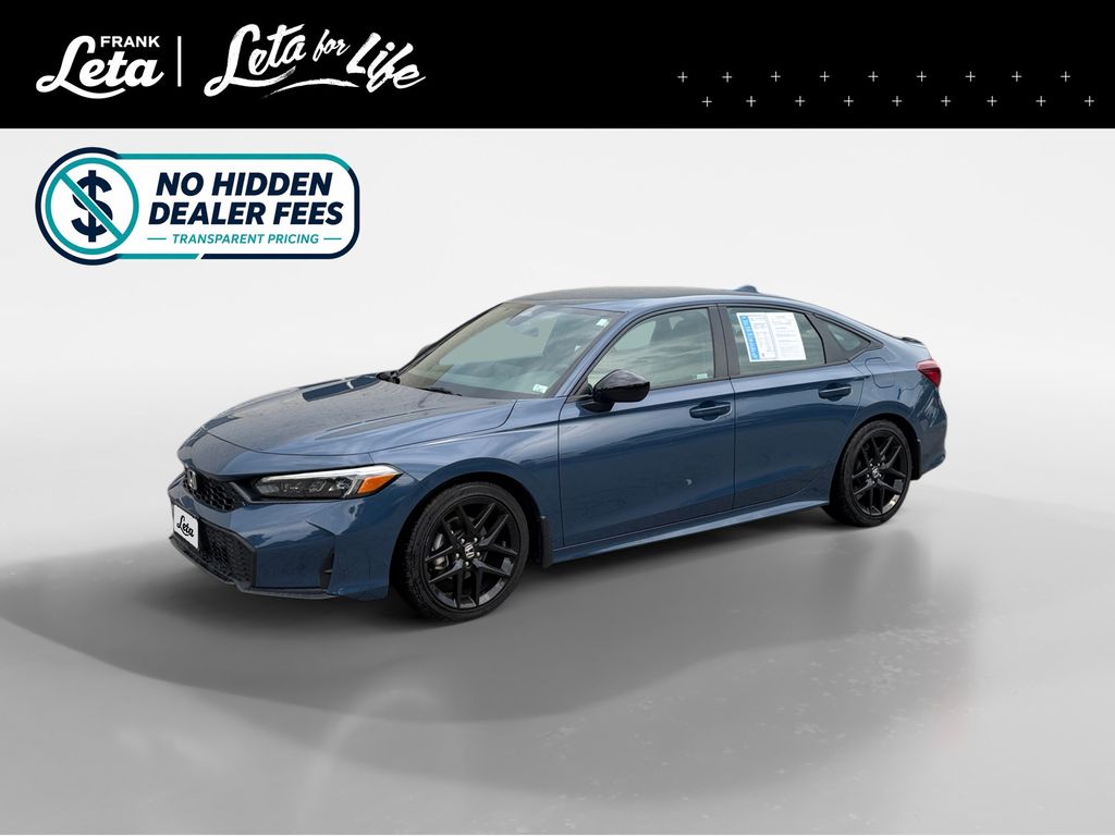 Blue Lagoon Pearl 2025 Honda Civic Sedan Front-Wheel Drive Continuously Variable Transmission