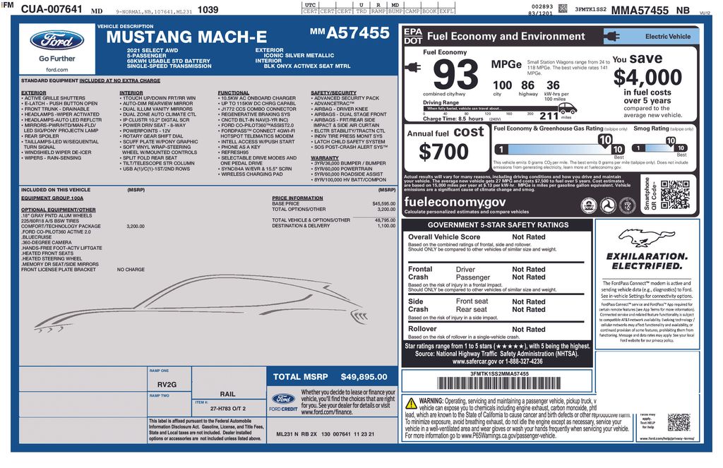 2021 Ford Mustang Mach-E Select