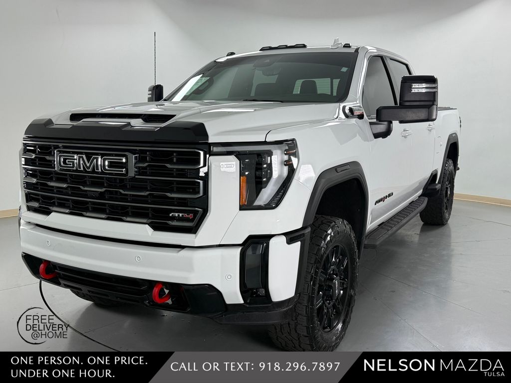 Summit White 2024 GMC Sierra 2500HD AT4 Crew Cab 4WD Pickup Truck Four-Wheel Drive Automatic