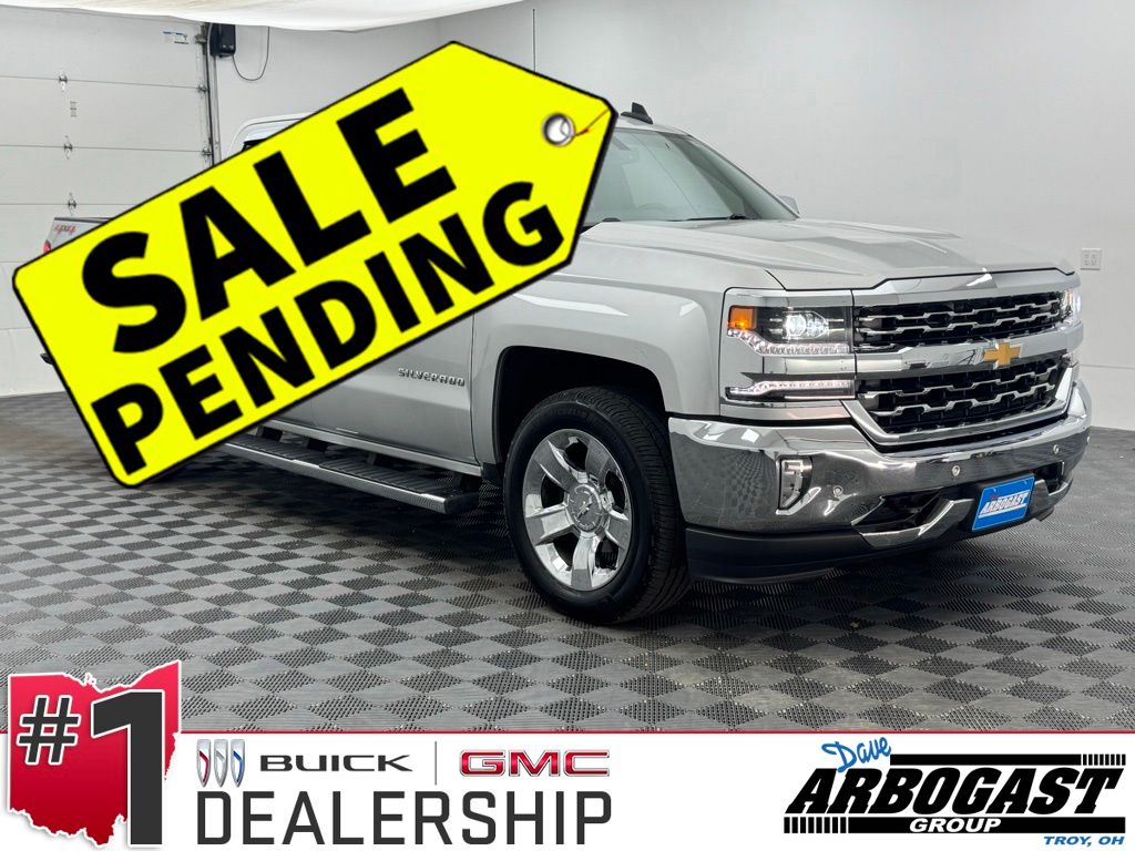 Silver Ice Metallic 2016 Chevrolet Silverado 1500 LTZ Crew Cab 4WD Pickup Truck Four-Wheel Drive 6-Speed Automatic Overdrive