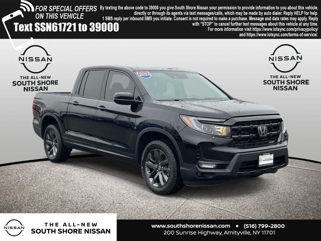 Crystal Black Pearl 2024 Honda Ridgeline Sport AWD Pickup Truck All-Wheel Drive 9-Speed Automatic