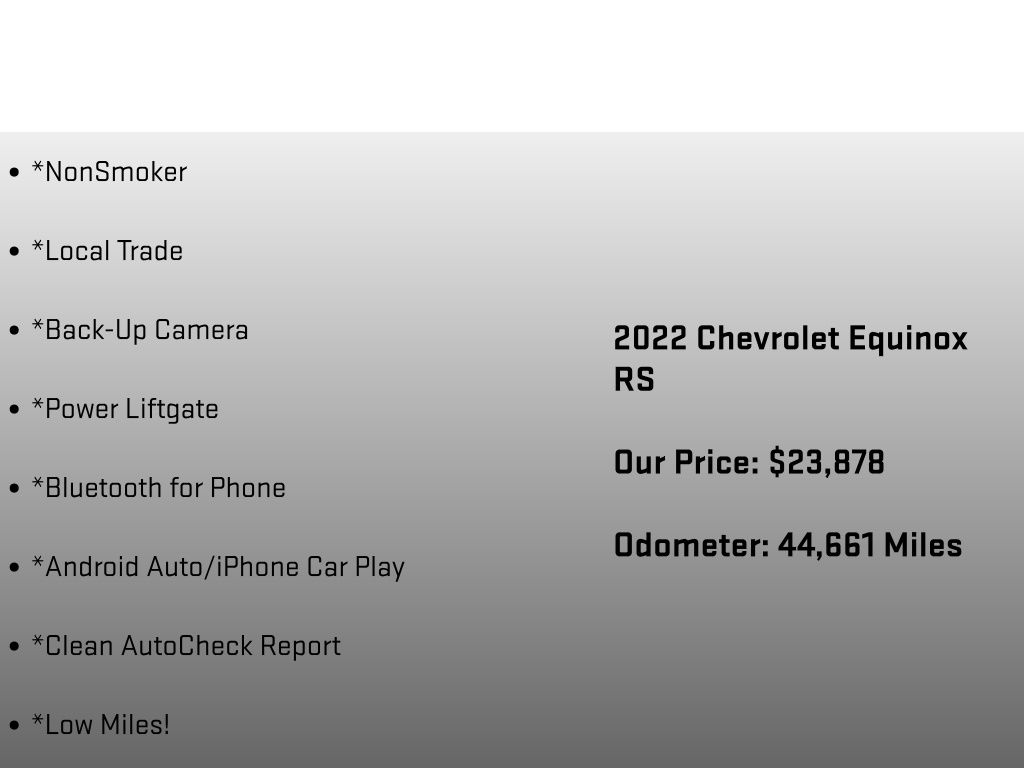 2022 Chevrolet Equinox RS White at Klick Lewis Buick Chevrolet