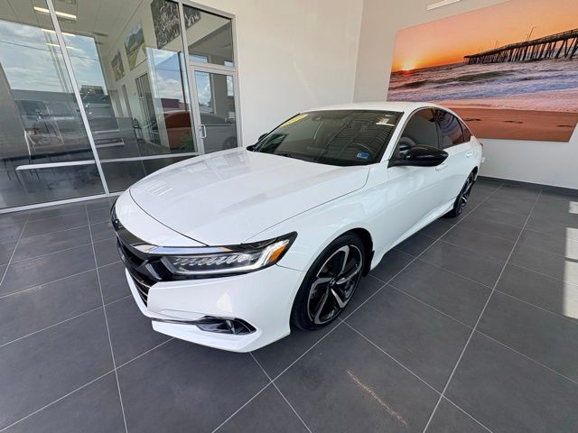 Platinum White Pearl 2022 Honda Accord Sport FWD Sedan Front-Wheel Drive Continuously Variable Transmission