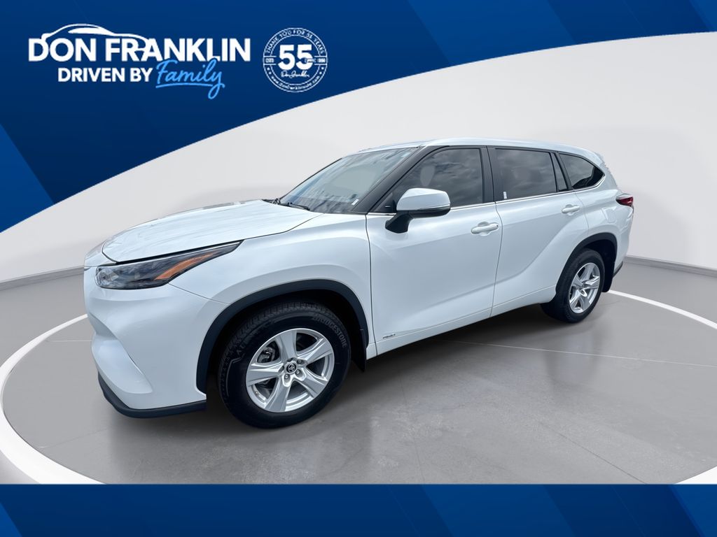 Pearl 2023 Toyota Highlander Hybrid LE AWD SUV / Crossover All-Wheel Drive Continuously Variable Transmission