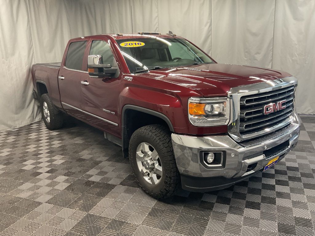 Deep Garnet Metallic 2016 GMC Sierra 3500HD SLT Crew Cab 4WD Pickup Truck Four-Wheel Drive 6-Speed Automatic