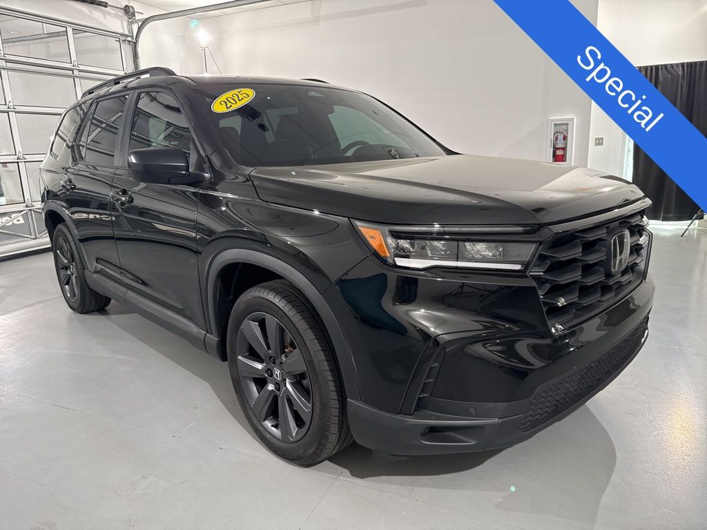 Crystal Black Pearl 2025 Honda Pilot Sport FWD SUV / Crossover Front-Wheel Drive Automatic