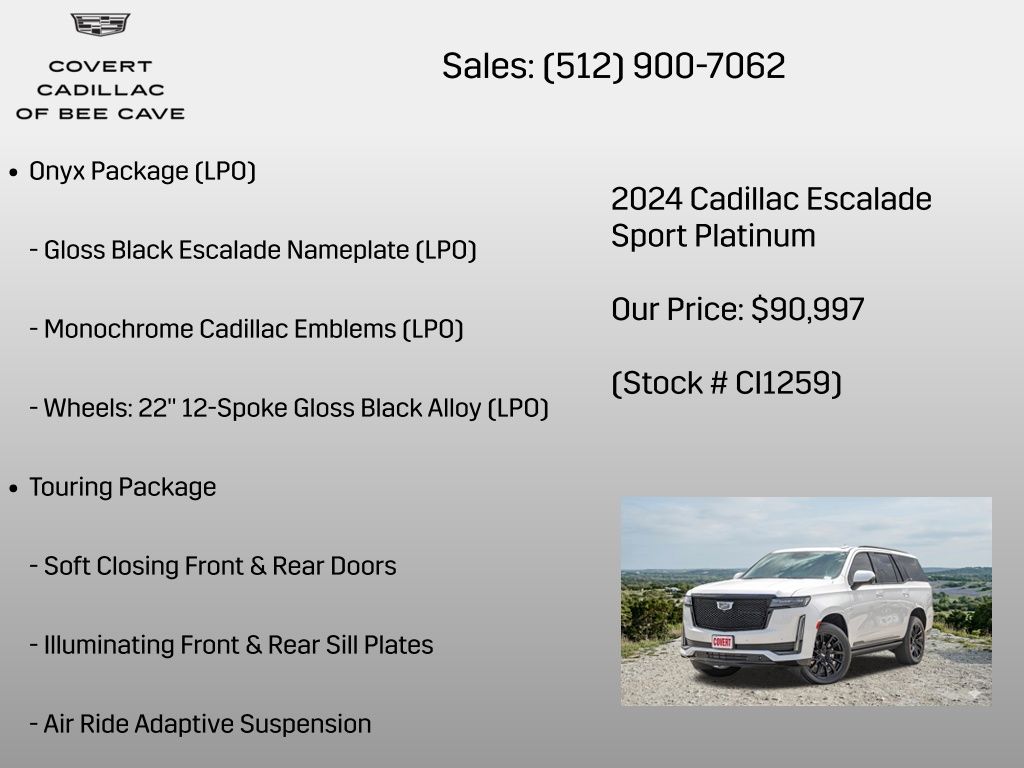Used Car 2024 Cadillac Escalade  Sport Platinum For Sale Under $100,000 In Austin, Texas