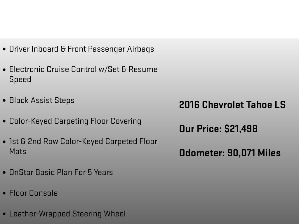 2016 Chevrolet Tahoe LS Black at Auto Express Mitsubishi