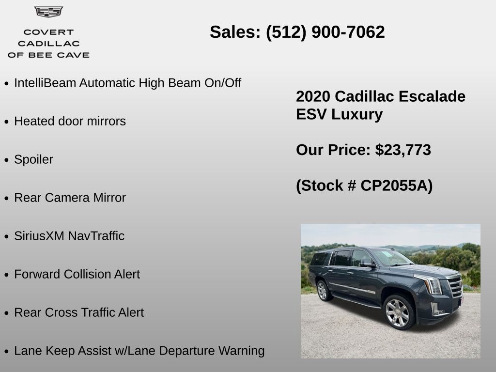 Used Car 2020 Cadillac Escalade Esv  Luxury For Sale Under $25,000 In Austin, Texas