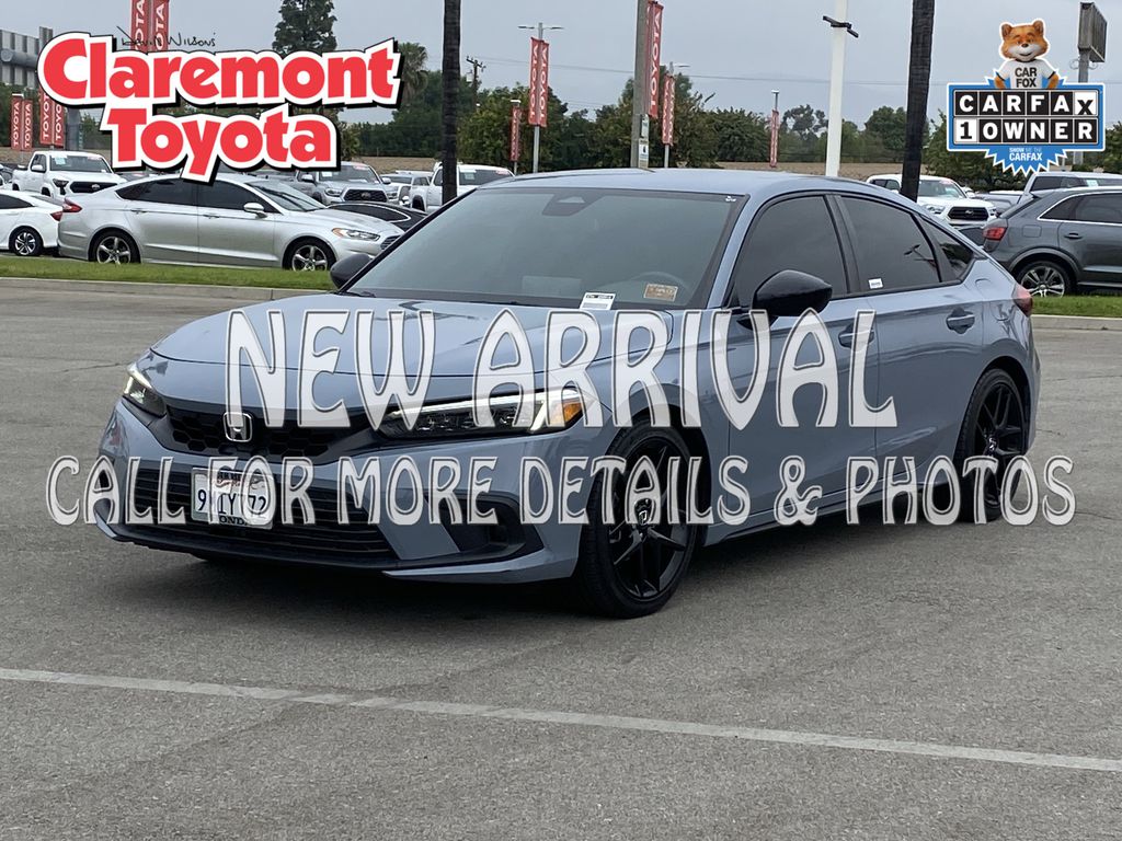 Gray 2024 Honda Civic Hatchback Sport FWD Hatchback Front-Wheel Drive Continuously Variable Transmission