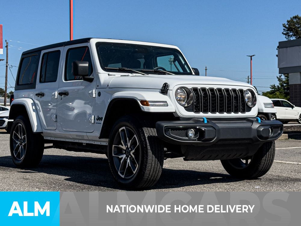Used 2024 Bright White Clearcoat Jeep Sport S 4xe image 4