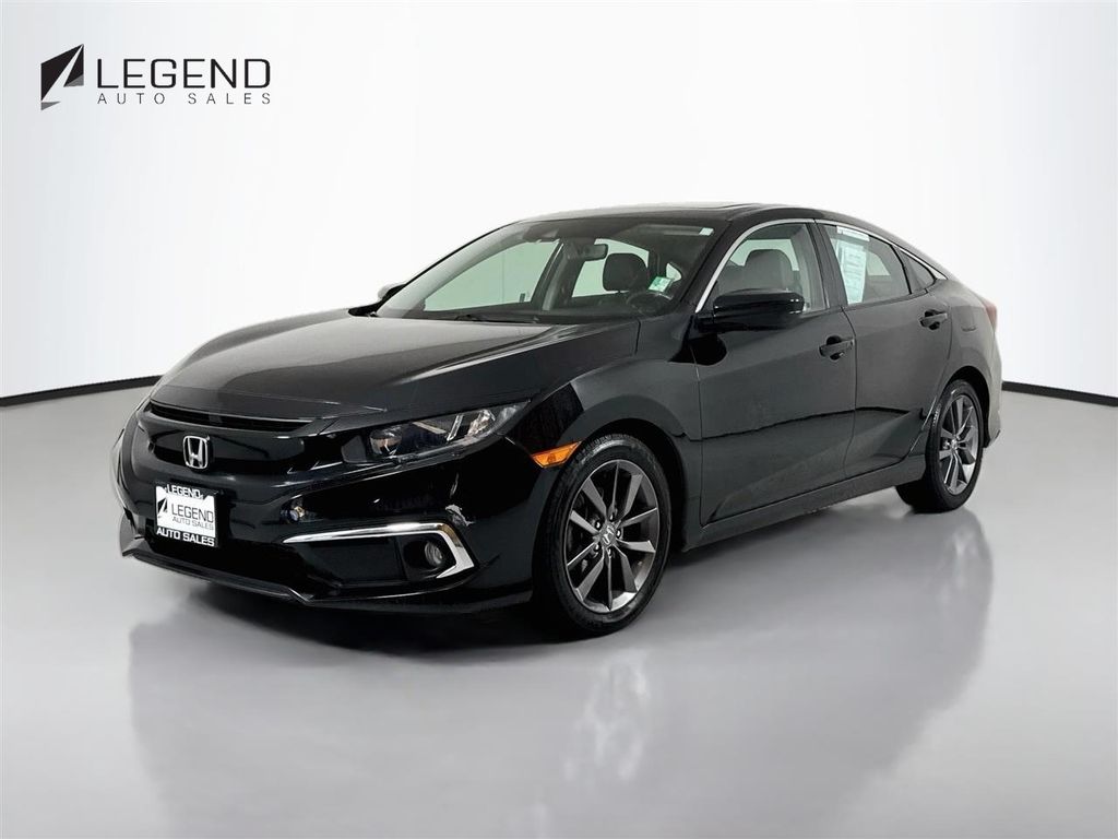 Black 2020 Honda Civic Sedan Front-Wheel Drive Continuously Variable Transmission
