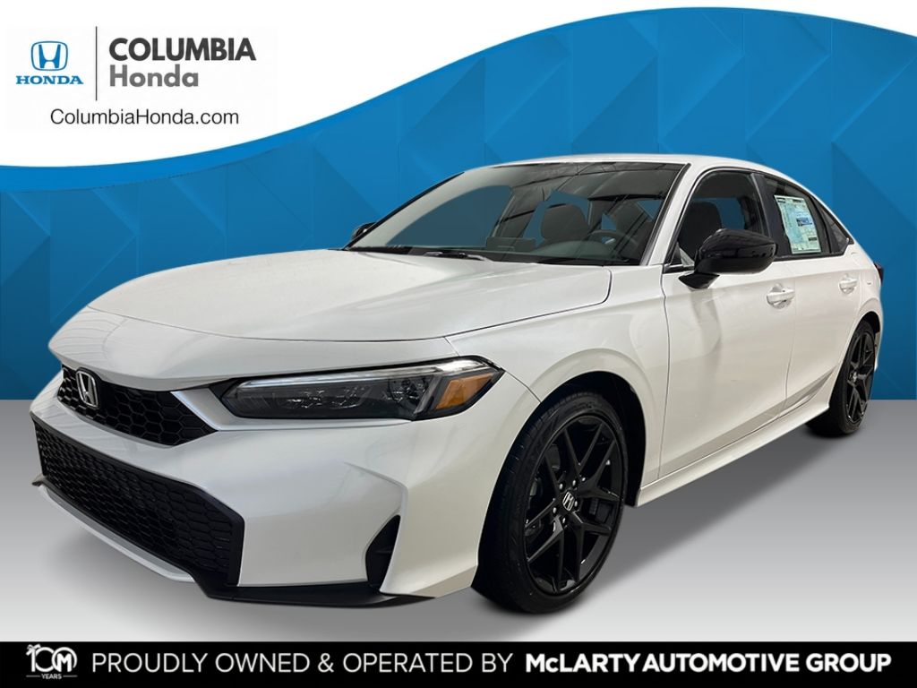 Platinum White Pearl 2026 Honda Civic Hybrid Sedan Front-Wheel Drive Continuously Variable Transmission