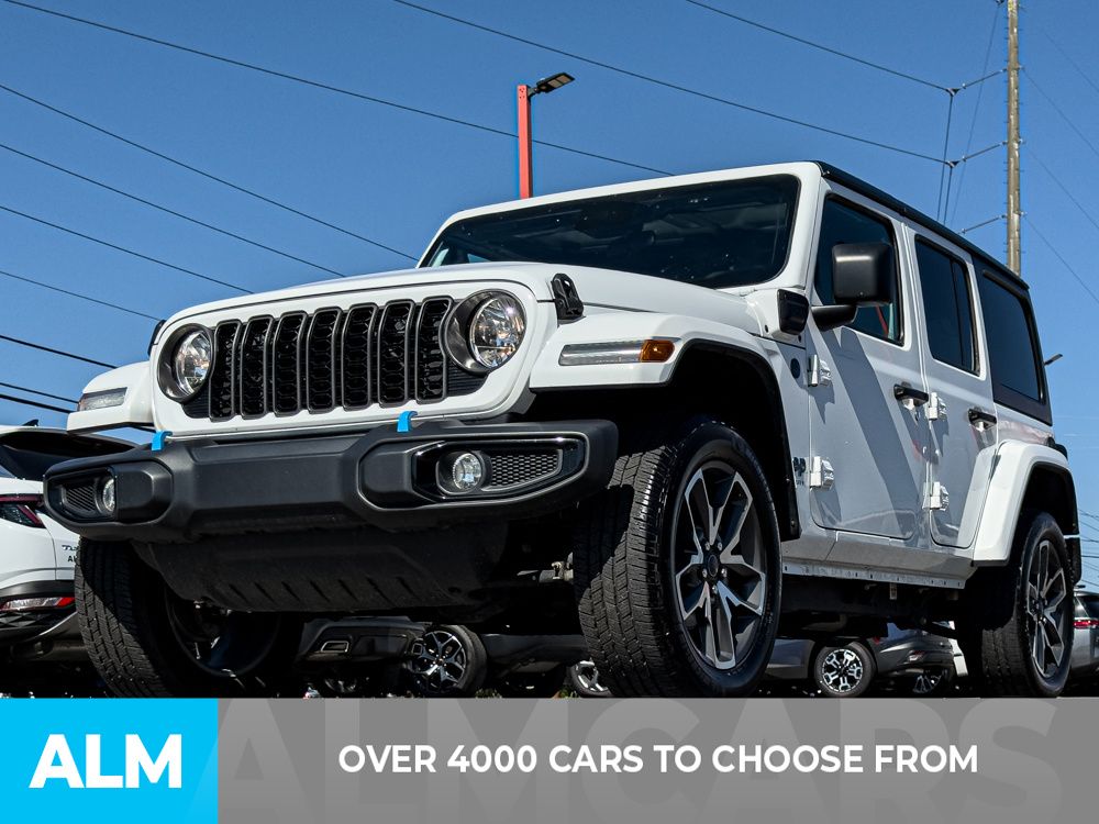 Used 2024 Bright White Clearcoat Jeep Sport S 4xe image 2