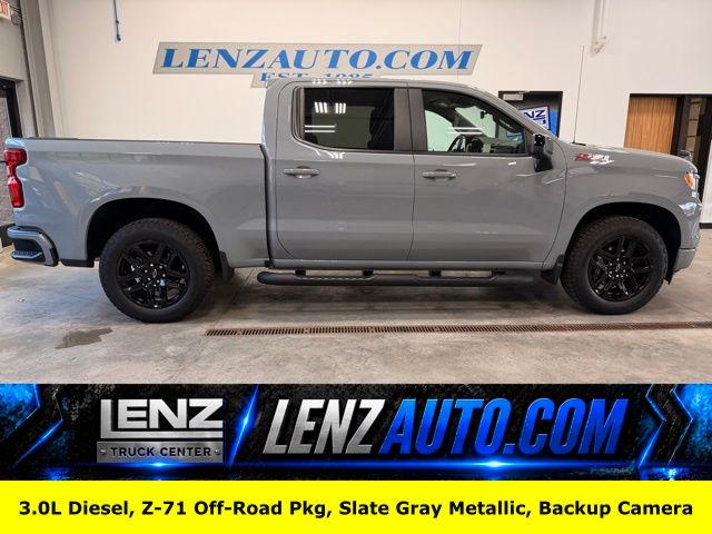 Slate Gray Metallic 2024 Chevrolet Silverado 1500 RST Crew Cab 4WD Pickup Truck Four-Wheel Drive Automatic