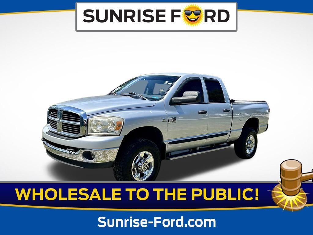 Bright Silver Clearcoat Metallic 2007 Dodge RAM 2500 SLT Quad Cab 4WD Pickup Truck Four-Wheel Drive 4-Speed Automatic