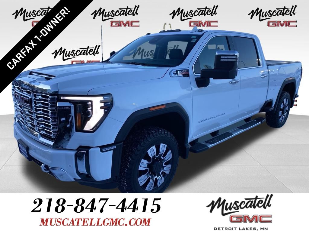 Summit White 2024 GMC Sierra 3500HD Denali Crew Cab 4WD Pickup Truck Four-Wheel Drive Automatic