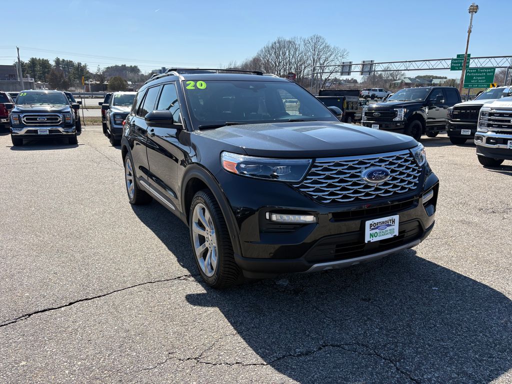 Black Metallic 2020 Ford Explorer Platinum AWD SUV / Crossover All-Wheel Drive Automatic