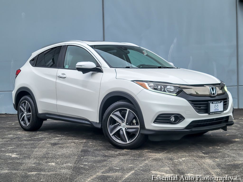 Platinum White Pearl 2021 Honda HR-V EX AWD SUV / Crossover All-Wheel Drive Continuously Variable Transmission