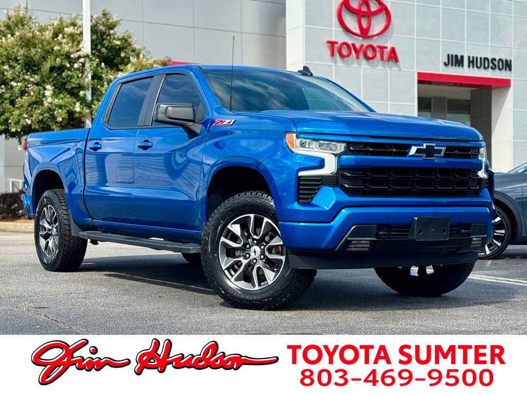 Glacier Blue Metallic 2022 Chevrolet Silverado 1500 Pickup Truck Four-Wheel Drive Automatic