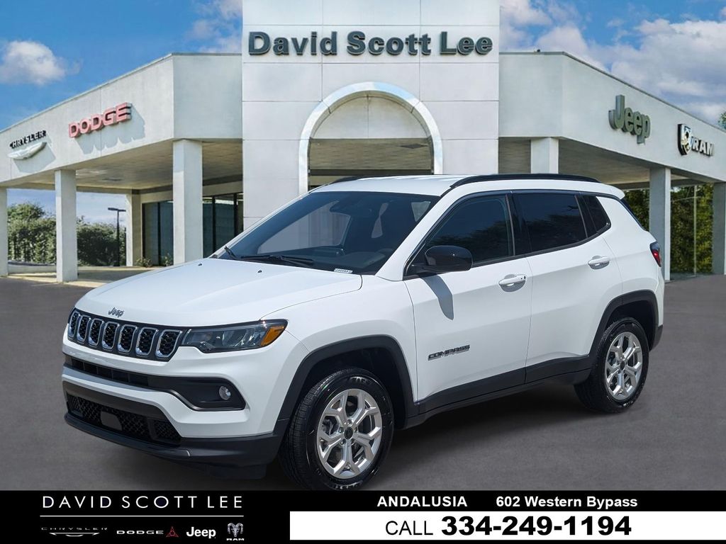 Bright White Clearcoat 2025 Jeep Compass SUV / Crossover Four-Wheel Drive 8-Speed Automatic