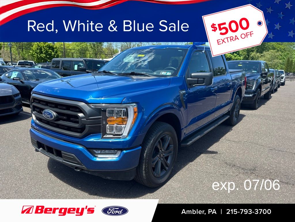 Blue Metallic 2023 Ford F-150 Pickup Truck Four-Wheel Drive Automatic