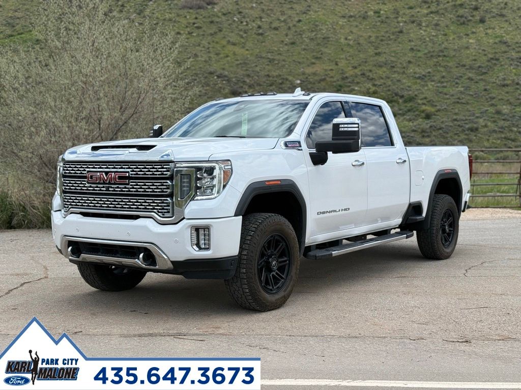 White Frost Tricoat 2021 GMC Sierra 2500HD Denali Crew Cab 4WD Pickup Truck Four-Wheel Drive Automatic