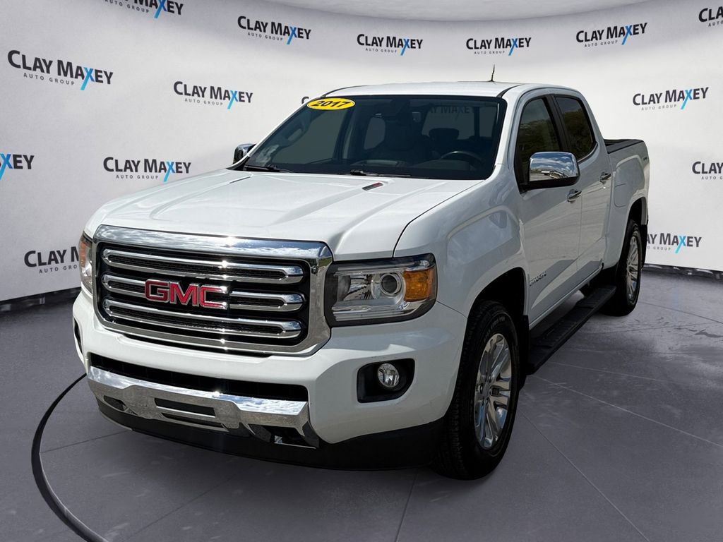 Summit White 2017 GMC Canyon SLT Crew Cab 4WD Pickup Truck Four-Wheel Drive 6-Speed Automatic