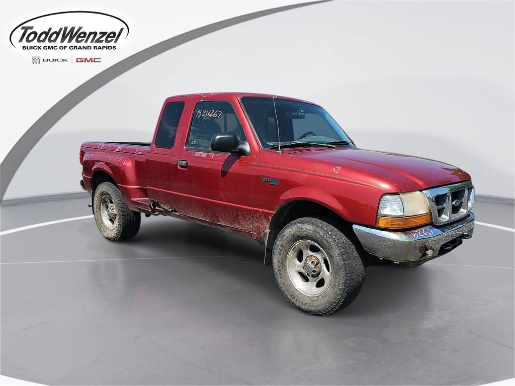 Red 2000 Ford Ranger Pickup Truck Four-Wheel Drive 4-Speed Automatic Overdrive