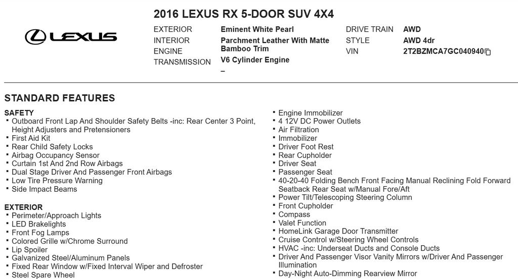 2016 Lexus RX 350 21