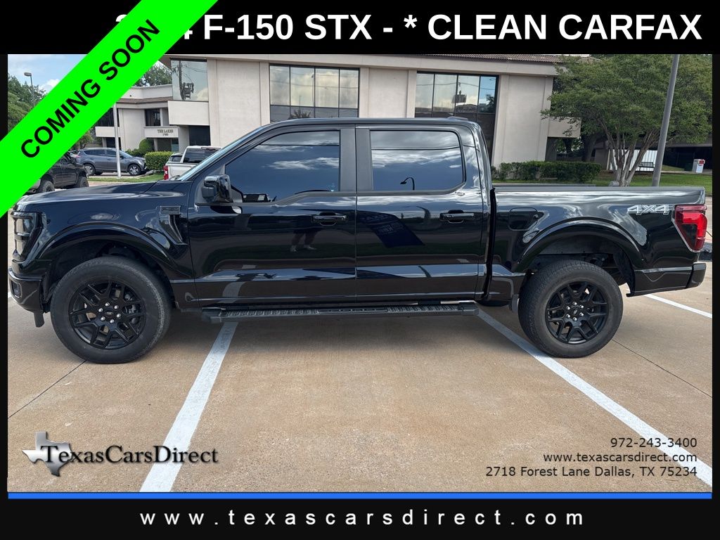 Agate Black Metallic 2024 Ford F-150 STX 4dr SuperCrew 4WD Pickup Truck Four-Wheel Drive Automatic