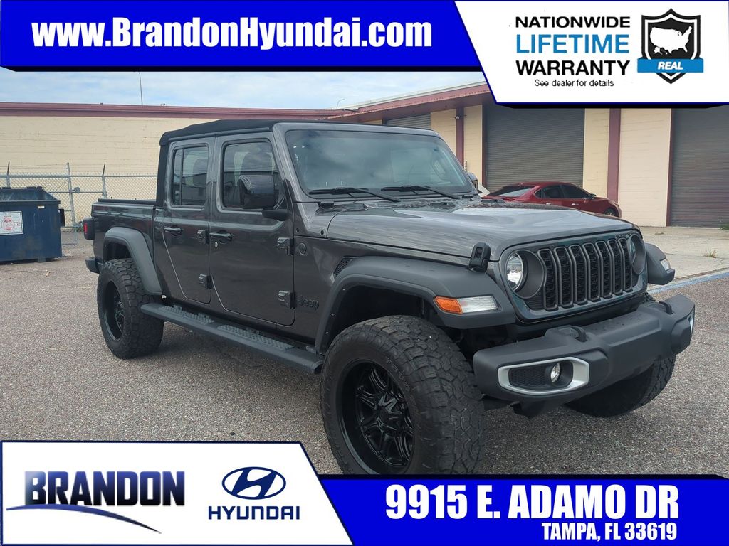 Gray (Granite Crystal Metallic Clearcoat) 2024 Jeep Gladiator Sport Crew Cab 4WD Pickup Truck Four-Wheel Drive 6-Speed Manual