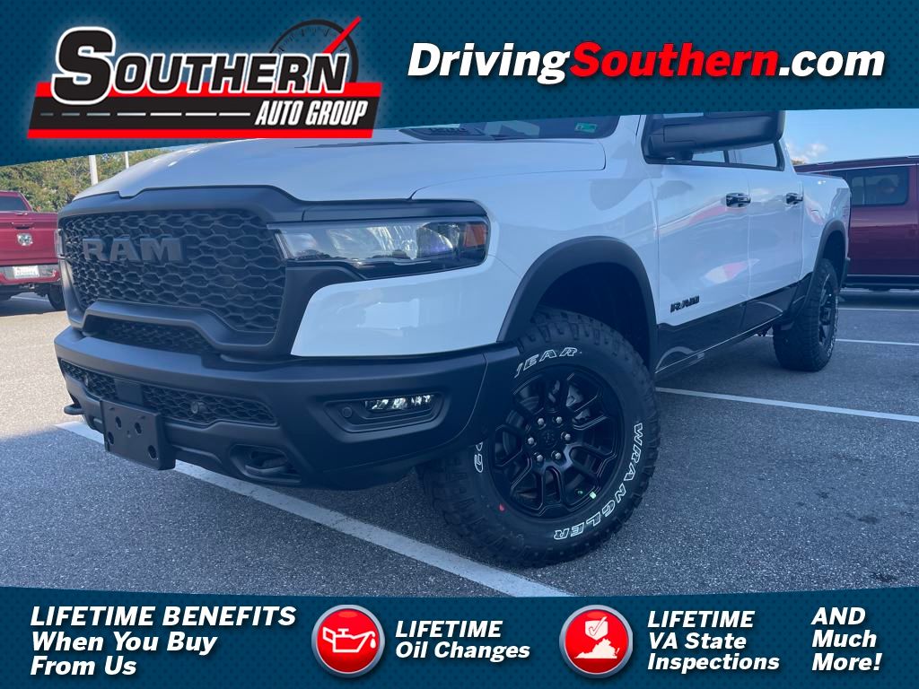 Bright White Clearcoat 2026 RAM 1500 Pickup Truck Four-Wheel Drive 8-Speed Automatic