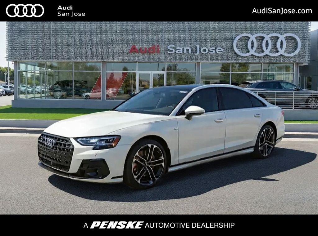 Glacier White Metallic 2025 Audi A8 Sedan All-Wheel Drive 8-Speed Automatic