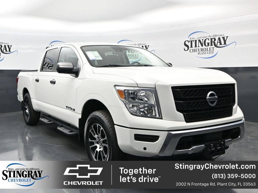 Glacier White 2022 Nissan Titan Pickup Truck 4X2 9-Speed Automatic
